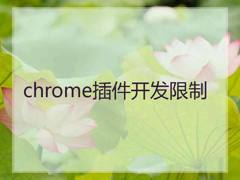 chrome插件开发限制