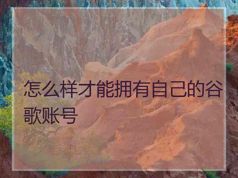 怎么样才能拥有自己的谷歌账号