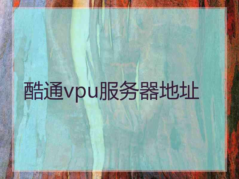 酷通vpu服务器地址