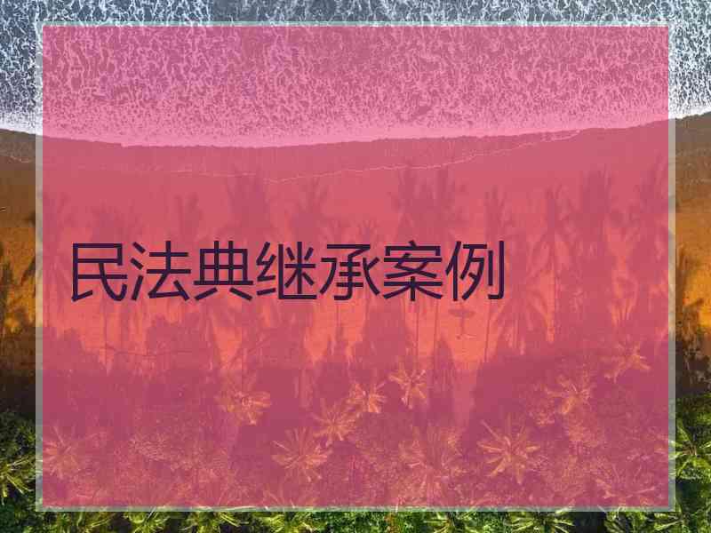 民法典继承案例