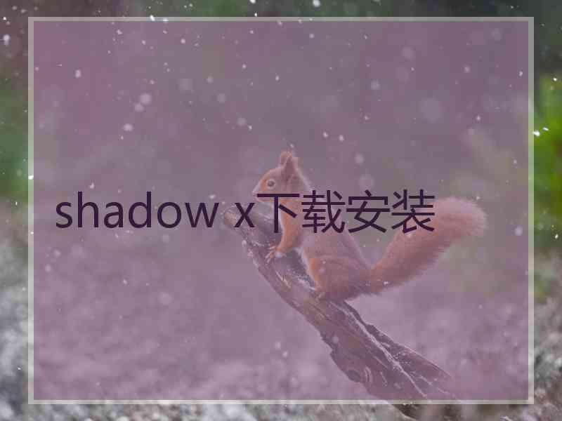 shadow x下载安装