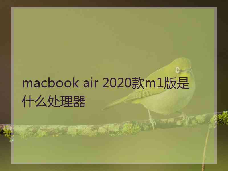 macbook air 2020款m1版是什么处理器