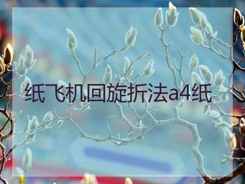 纸飞机回旋折法a4纸