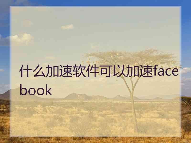 什么加速软件可以加速facebook