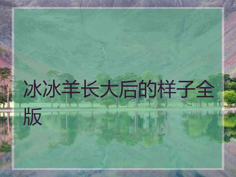 冰冰羊长大后的样子全版