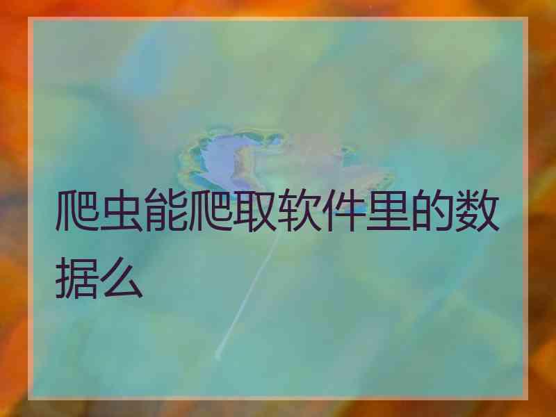 爬虫能爬取软件里的数据么