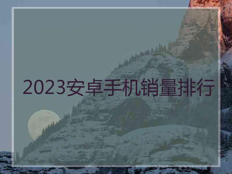 2023安卓手机销量排行