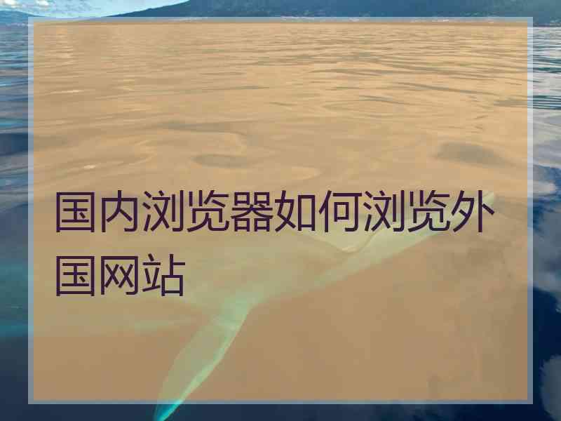 国内浏览器如何浏览外国网站