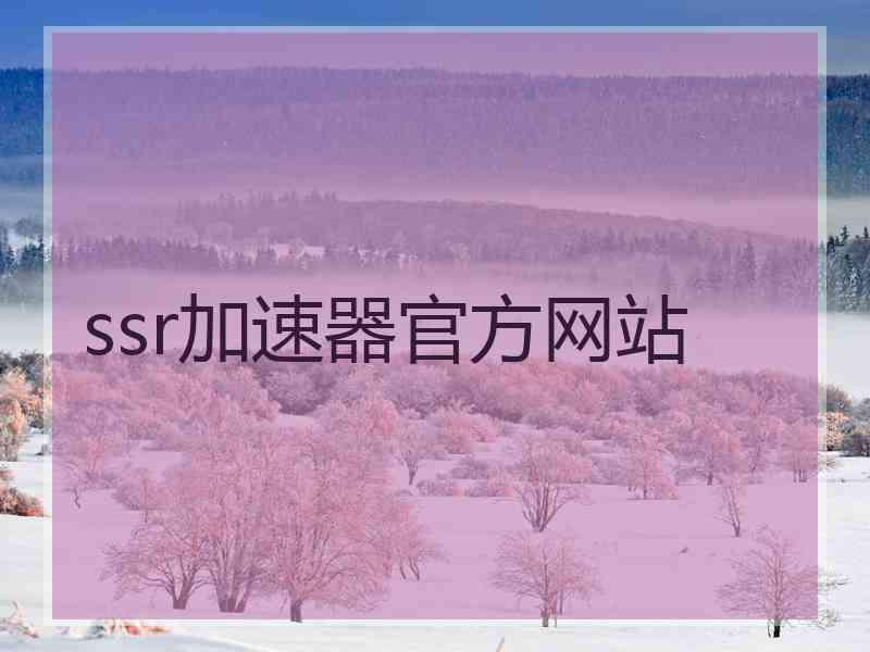 ssr加速器官方网站