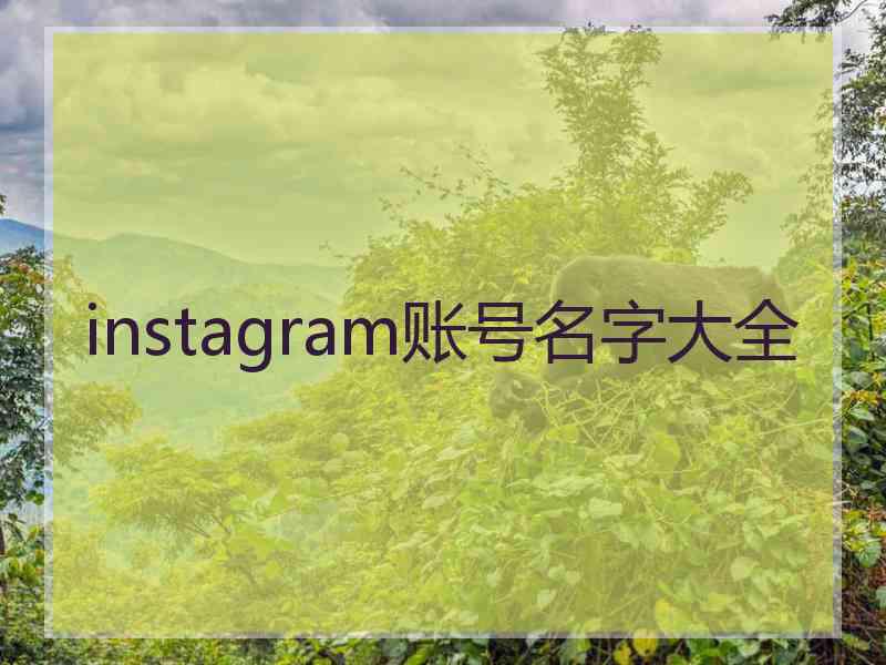 instagram账号名字大全