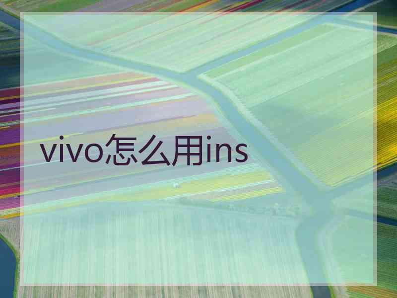 vivo怎么用ins