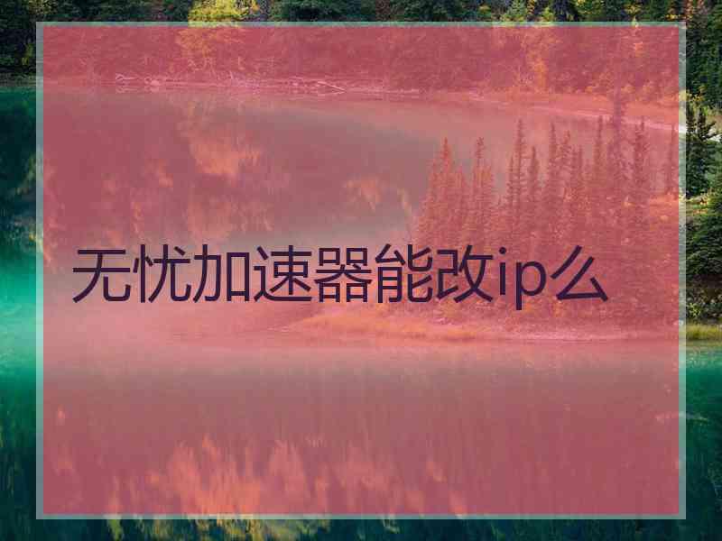 无忧加速器能改ip么