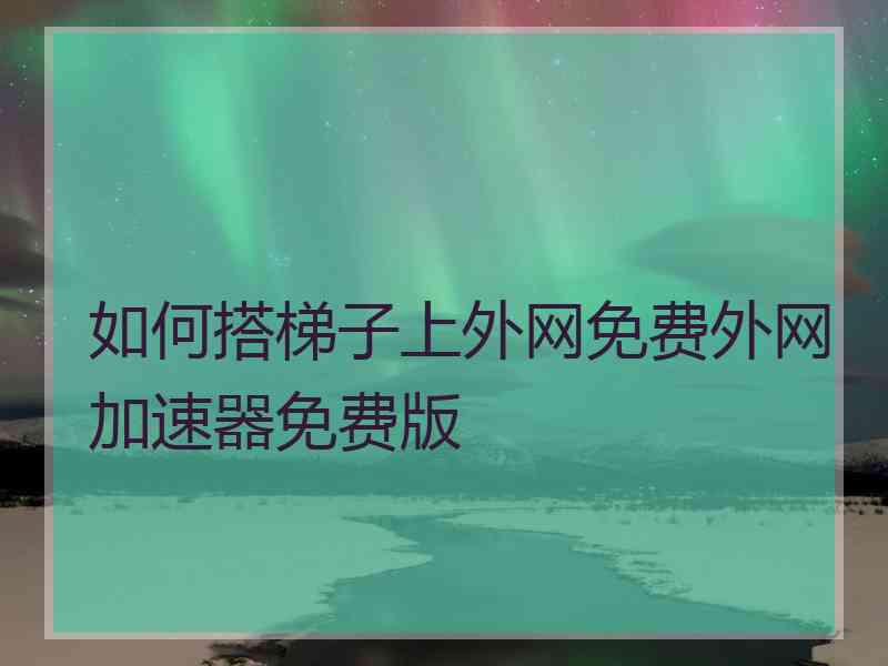 如何搭梯子上外网免费外网加速器免费版