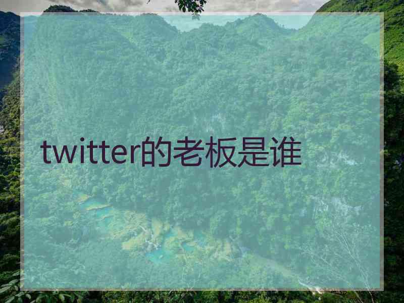 twitter的老板是谁