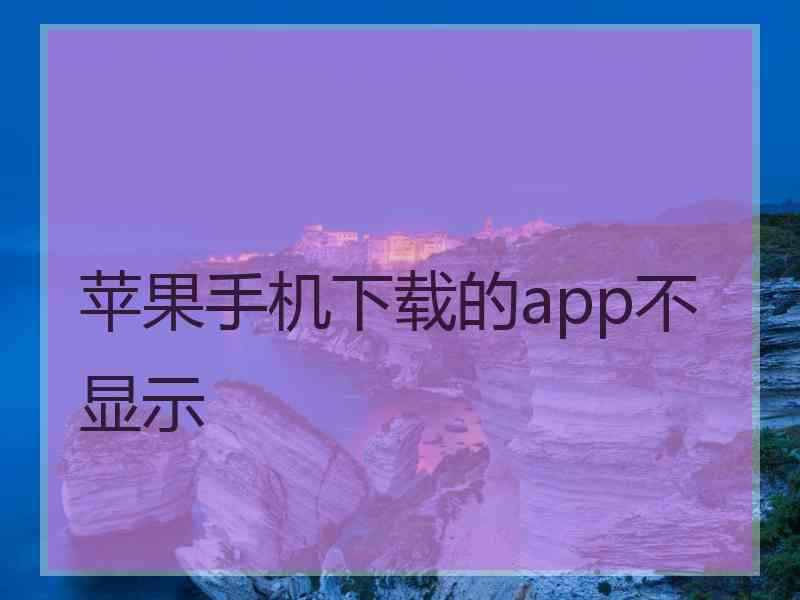 苹果手机下载的app不显示