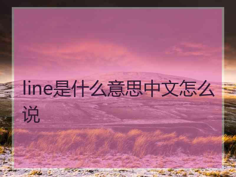 line是什么意思中文怎么说