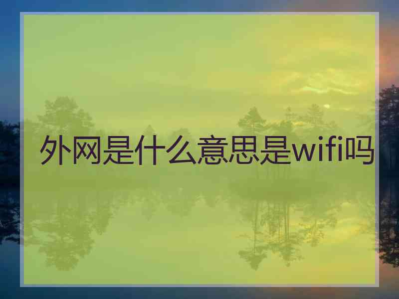 外网是什么意思是wifi吗