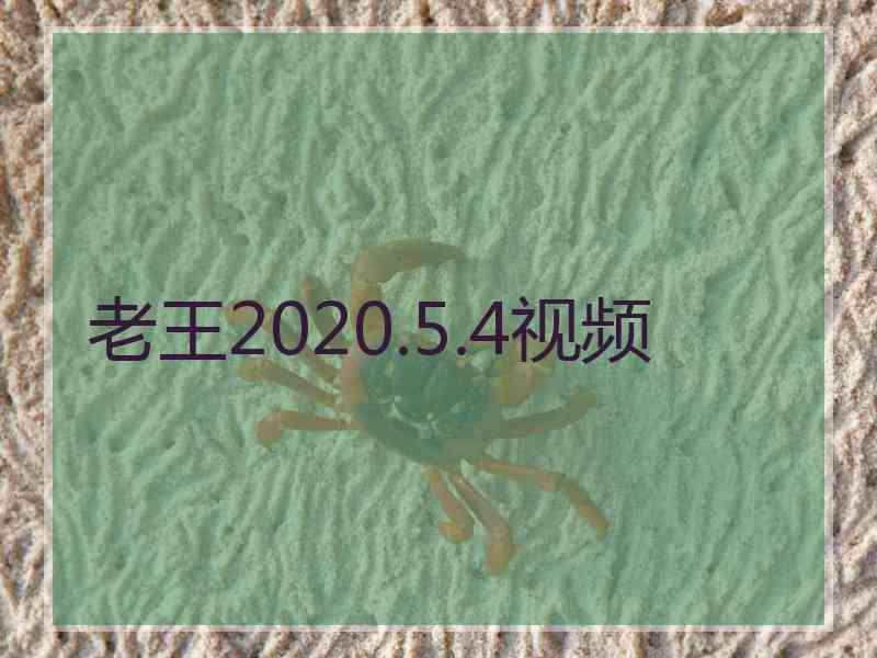 老王2020.5.4视频