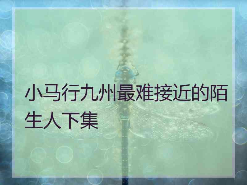 小马行九州最难接近的陌生人下集