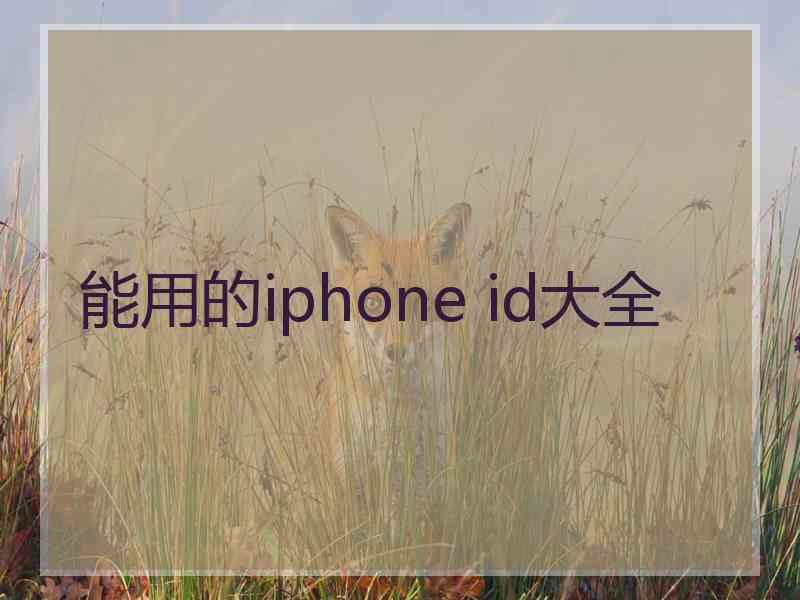 能用的iphone id大全