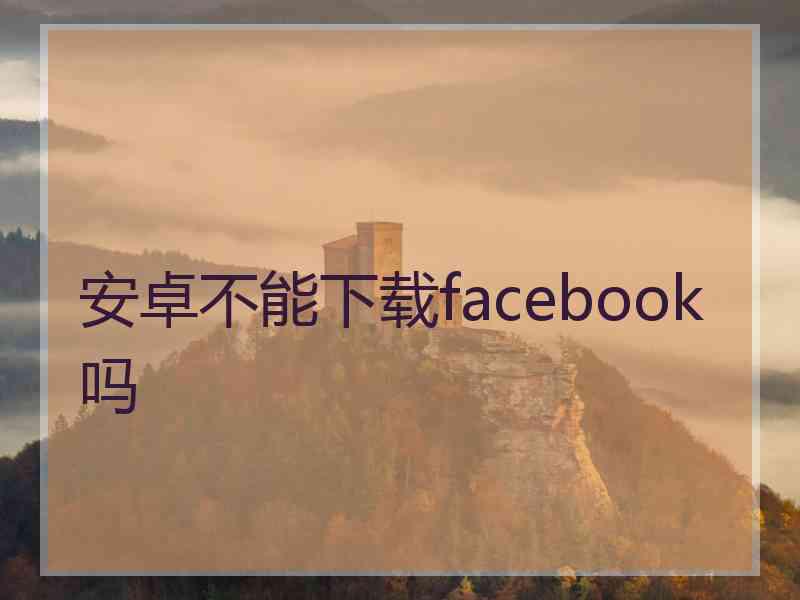 安卓不能下载facebook吗