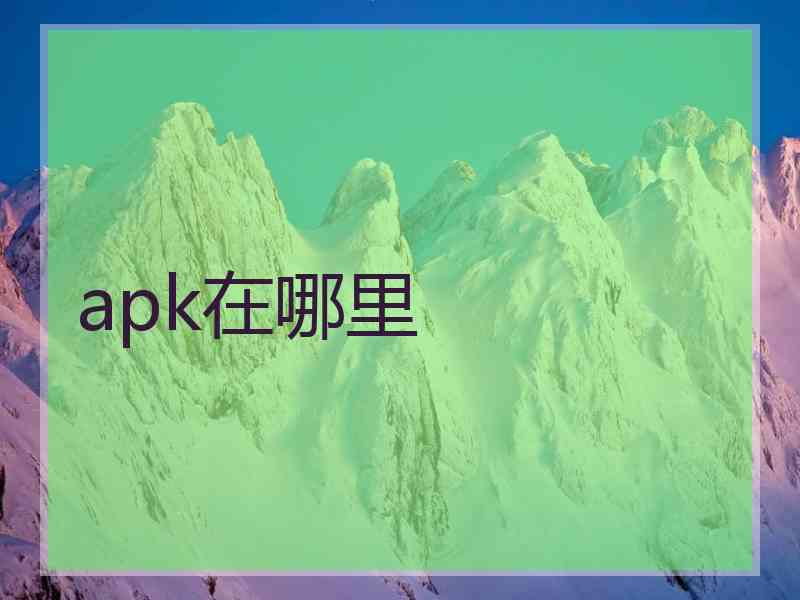 apk在哪里