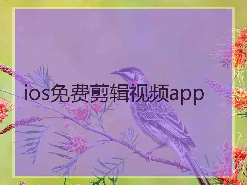 ios免费剪辑视频app