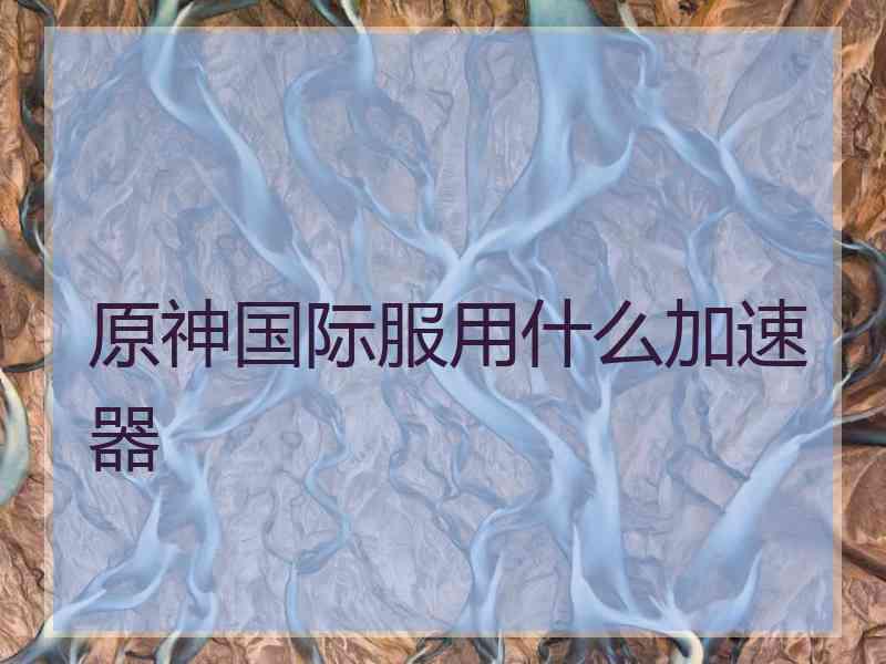 原神国际服用什么加速器