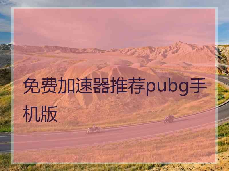 免费加速器推荐pubg手机版