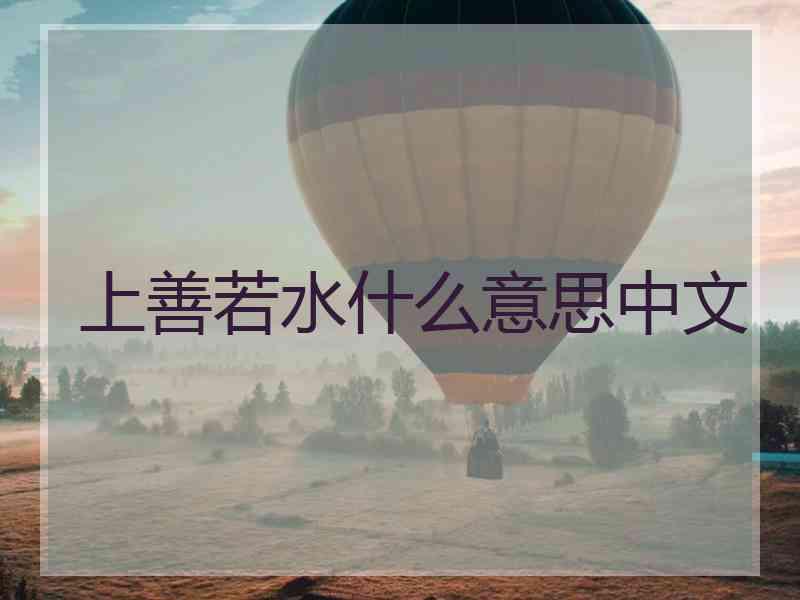 上善若水什么意思中文