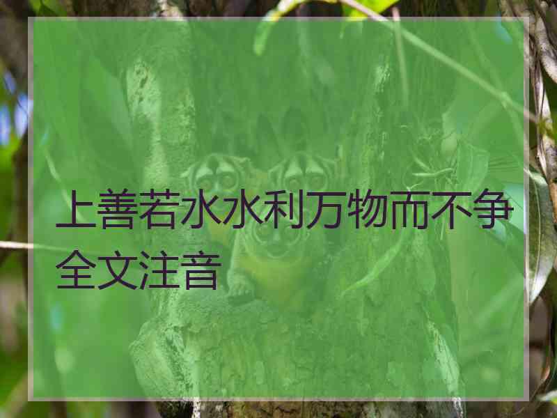 上善若水水利万物而不争全文注音