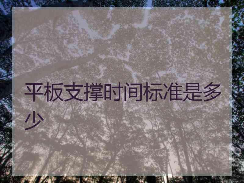 平板支撑时间标准是多少