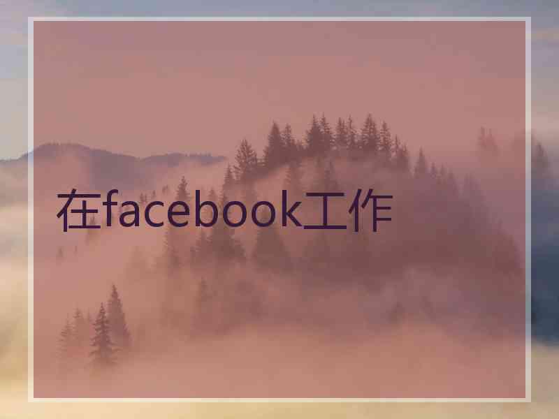 在facebook工作