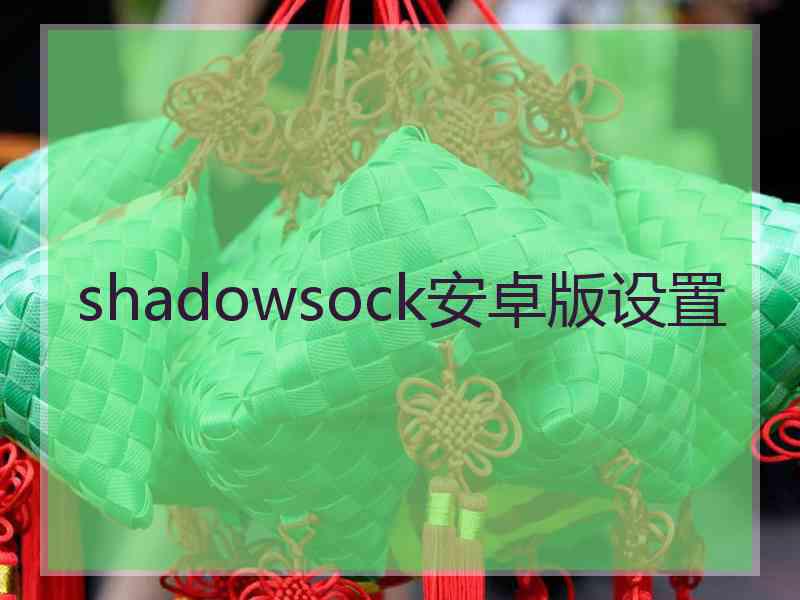 shadowsock安卓版设置