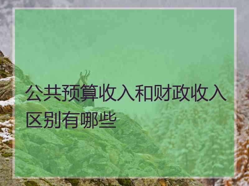 公共预算收入和财政收入区别有哪些