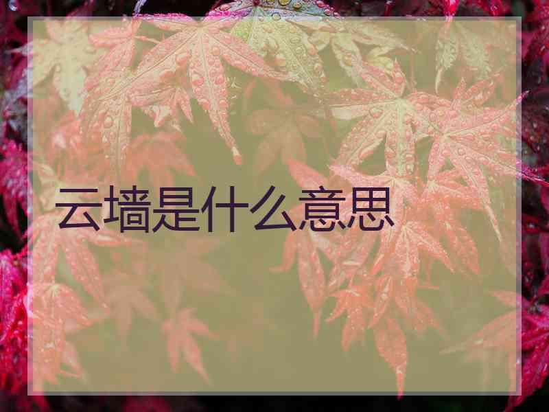 云墙是什么意思