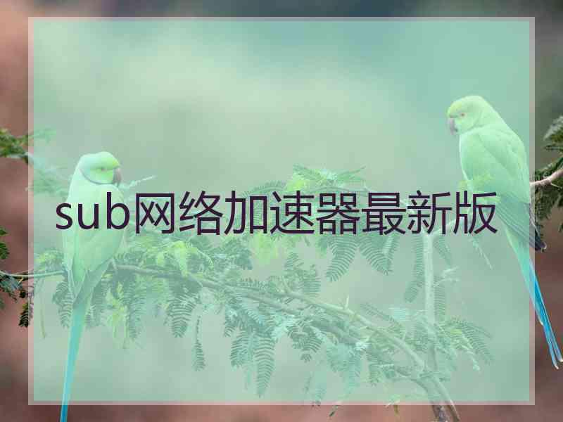 sub网络加速器最新版