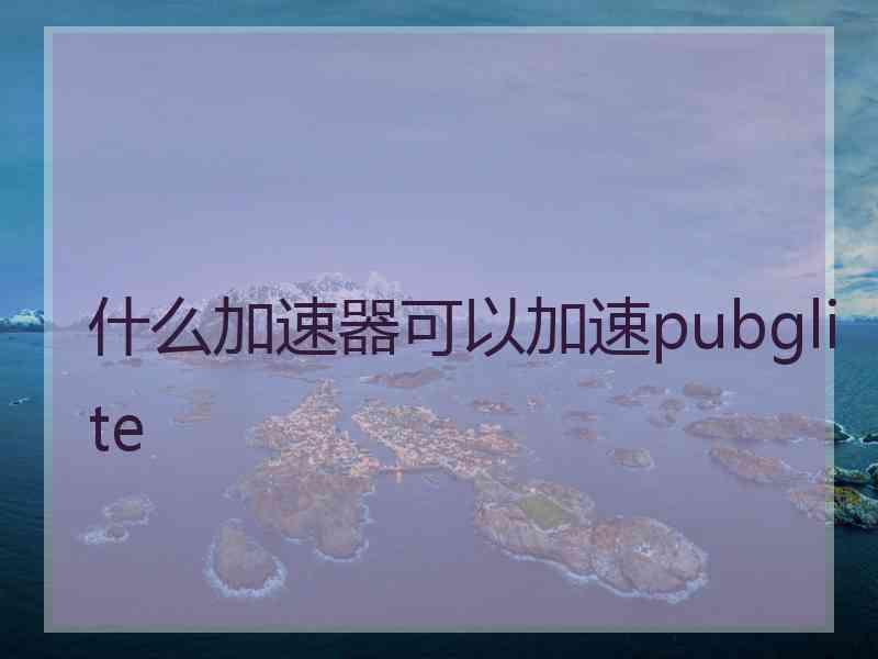 什么加速器可以加速pubglite