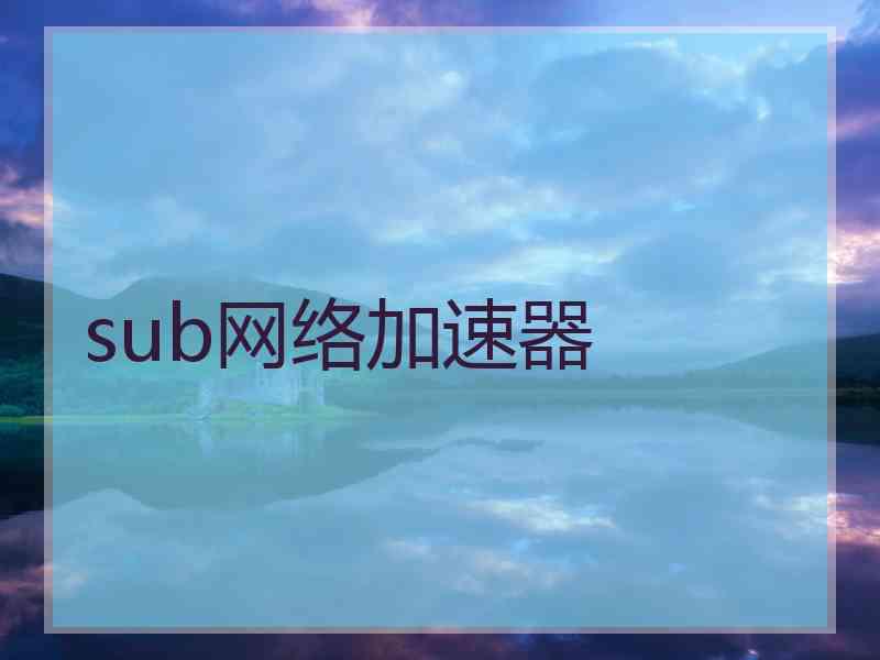 sub网络加速器