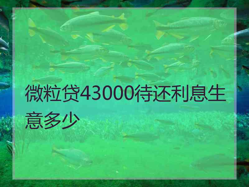 微粒贷43000待还利息生意多少