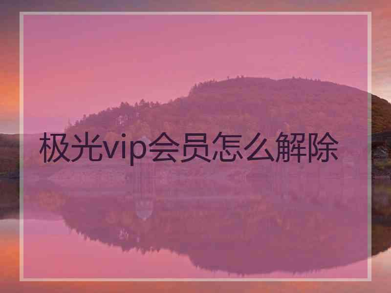 极光vip会员怎么解除