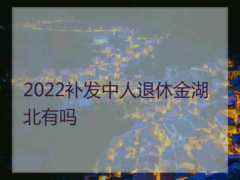 2022补发中人退休金湖北有吗