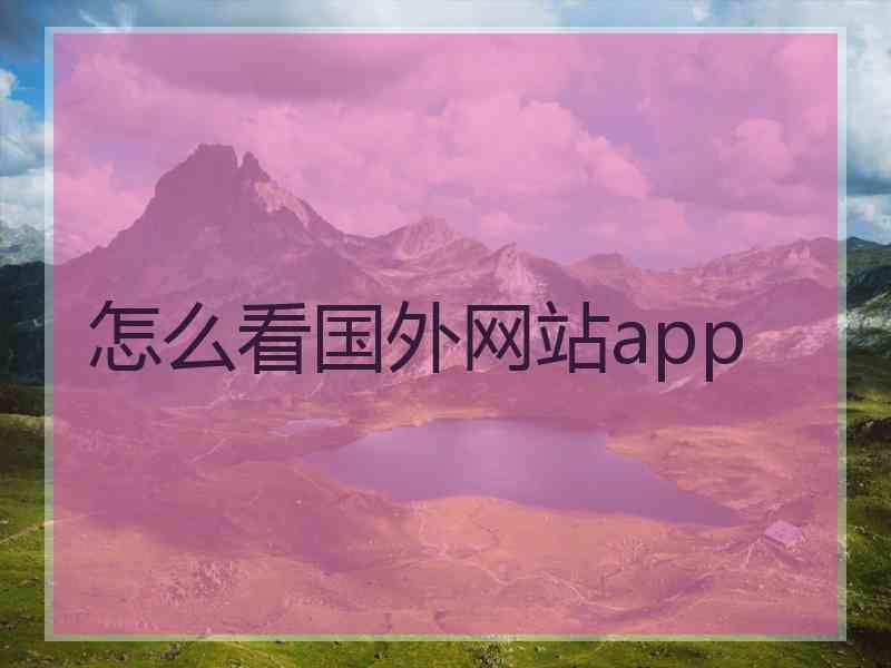 怎么看国外网站app