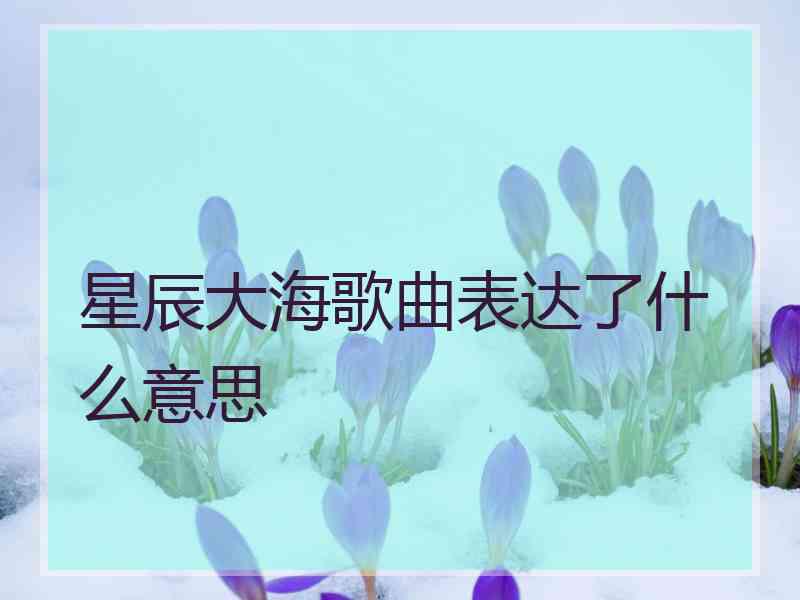 星辰大海歌曲表达了什么意思