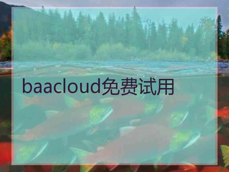 baacloud免费试用