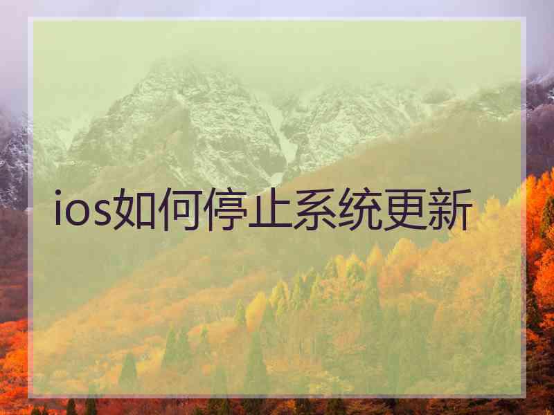 ios如何停止系统更新