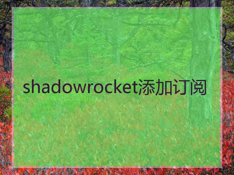 shadowrocket添加订阅