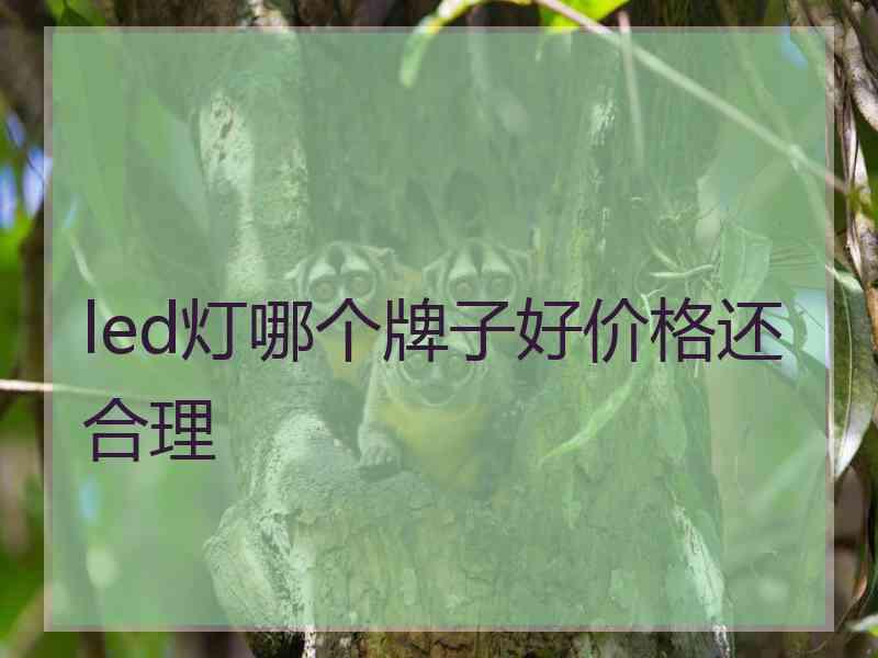 led灯哪个牌子好价格还合理