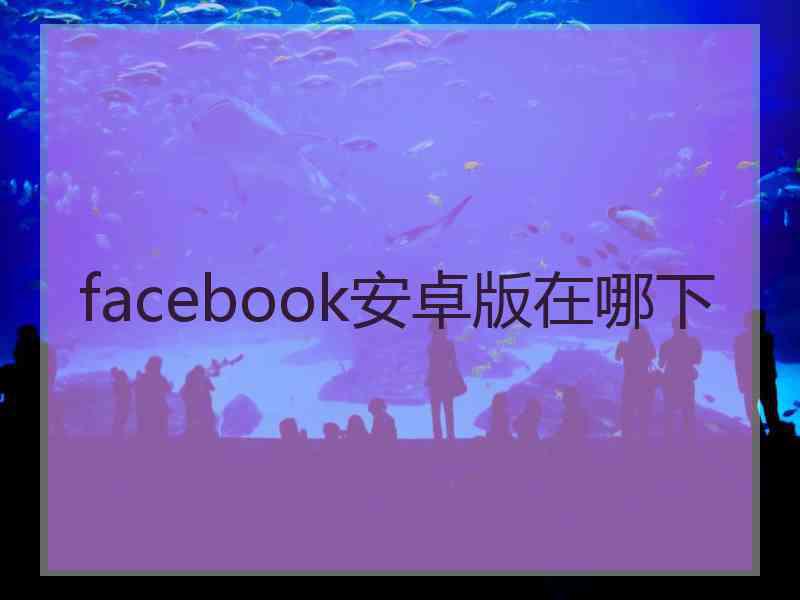 facebook安卓版在哪下