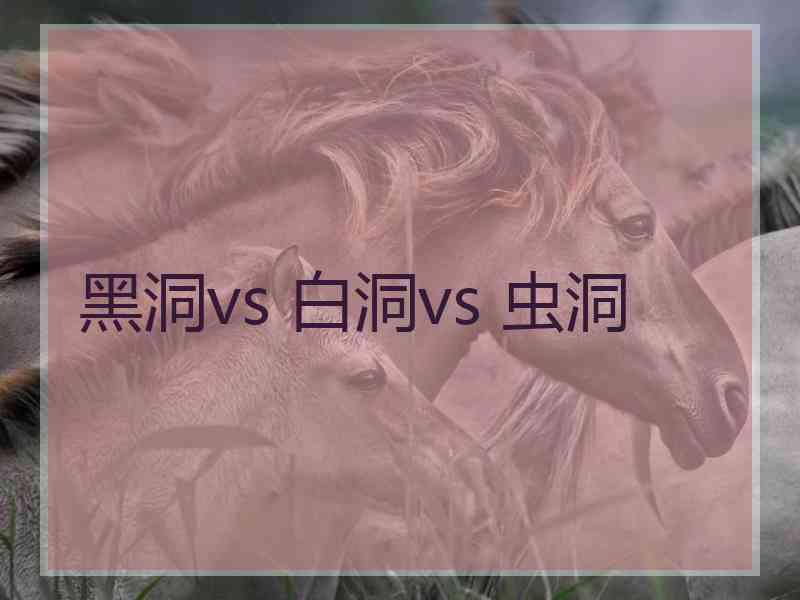 黑洞vs 白洞vs 虫洞